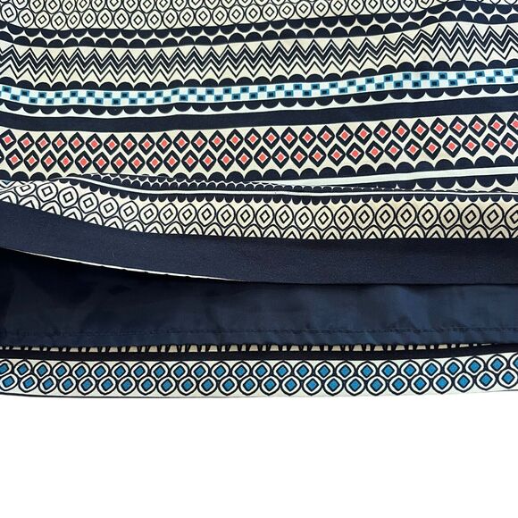 J Crew Women 0 Navy Pink Printed Stripe 3/4 Sleeve Knee Length Shift Dress - Picture 6 of 11